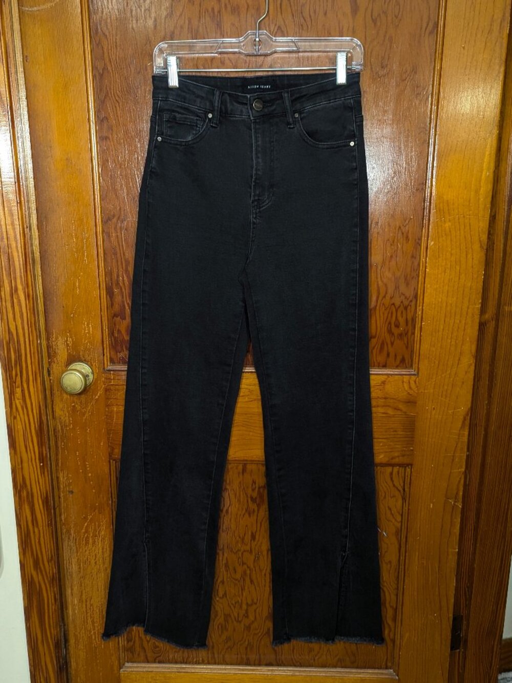 Risen High Rise Bootcut Front Slit Jeans
